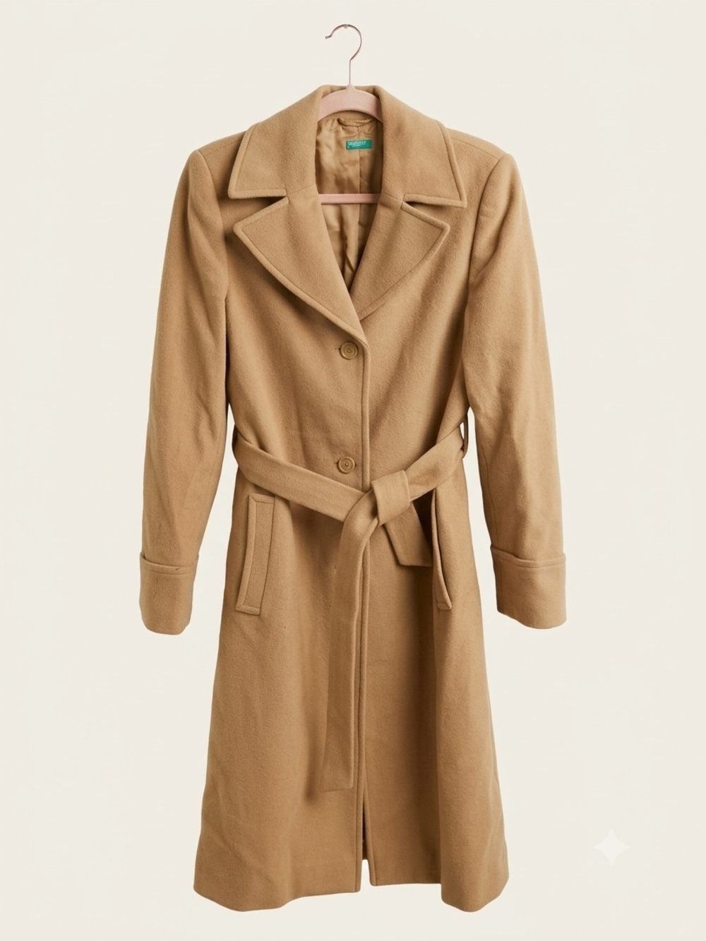 United Colors Of Benetton Camel Belted Trench Coat